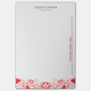 Red Floral Lace Post-it Klebezettel