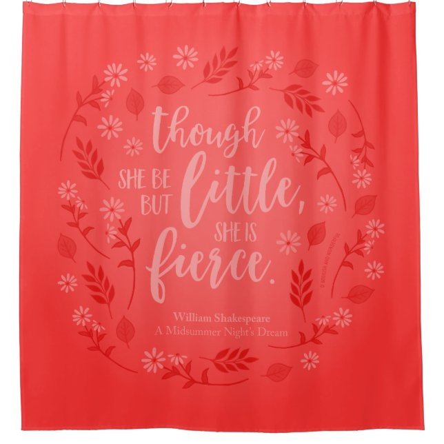 Red Floral Little Aber Fierce William Shakespeare Duschvorhang (Vorderseite)