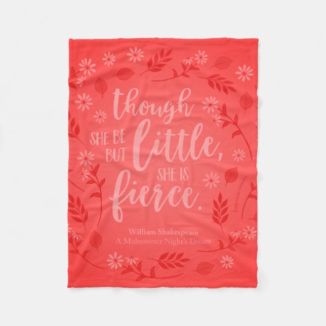 Red Floral Little Aber Fierce William Shakespeare Fleecedecke (Vorderseite)
