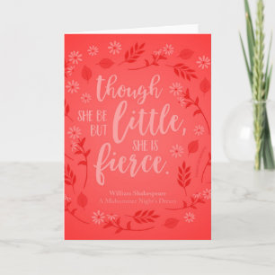 Red Floral Little Aber Fierce William Shakespeare Karte