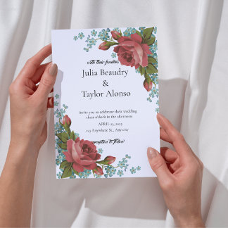 Red Floral Luxury Invitation – Elegant & Timeless Einladung
