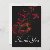Red Floral Maske Vielen Dank Karte
