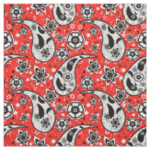 Red Floral Paisley Muster Design Stoff