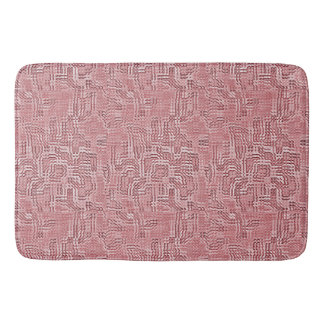 Red Floral Panel Bath Mat Badematte