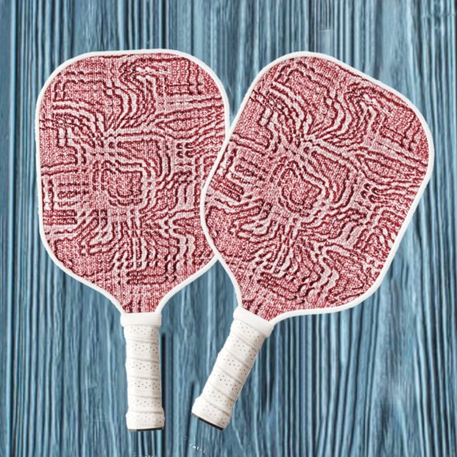 Red Floral Panel Pickleball Schläger (This Red Floral Panel Pickleball Paddle has an Abstract, floral pattern to its design.)