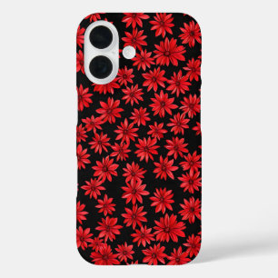 Red Floral Pattern iPhone 16 Hülle