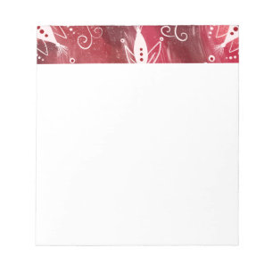 Red Floral Pattern Notizblock