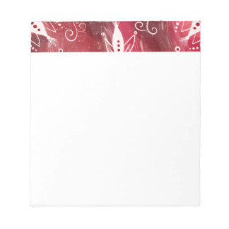 Red Floral Pattern Notizblock