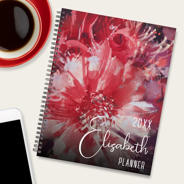 Red Floral Personalisiert Planer (Von Creator hochgeladen)