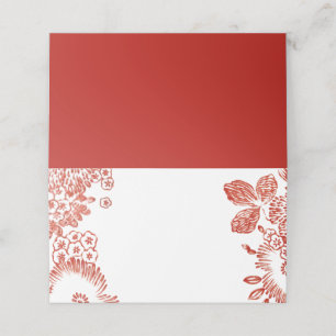 Red Floral Portugal Keramik   Hochzeit Platzkarte