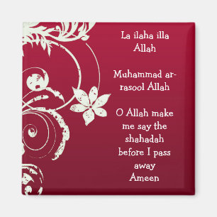 Red Floral Shahadah Kühlschrankmagnet Magnet