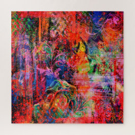 Red Floral Textur Puzzle