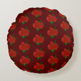 Red Floral Throw pillow Rundes Kissen
