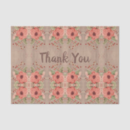 Red Floral Tissue Personalisieren Dankeschön Text Seidenpapier