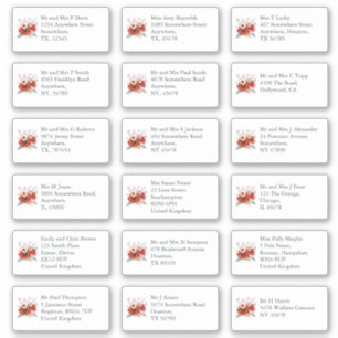 Red Florals Individuelle Anschrift des Gastes Hoch Aufkleber