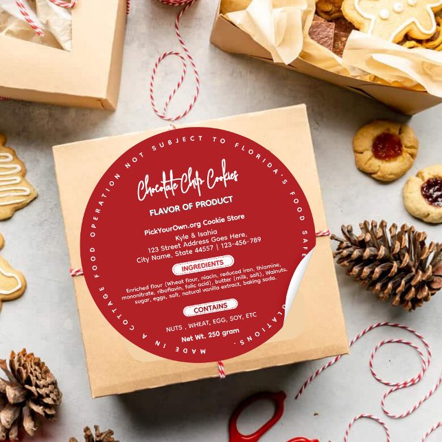 Red Florida Hütte Runder Aufkleber (Von Creator hochgeladen)