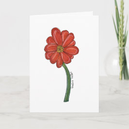 Red Flower Blank Karte