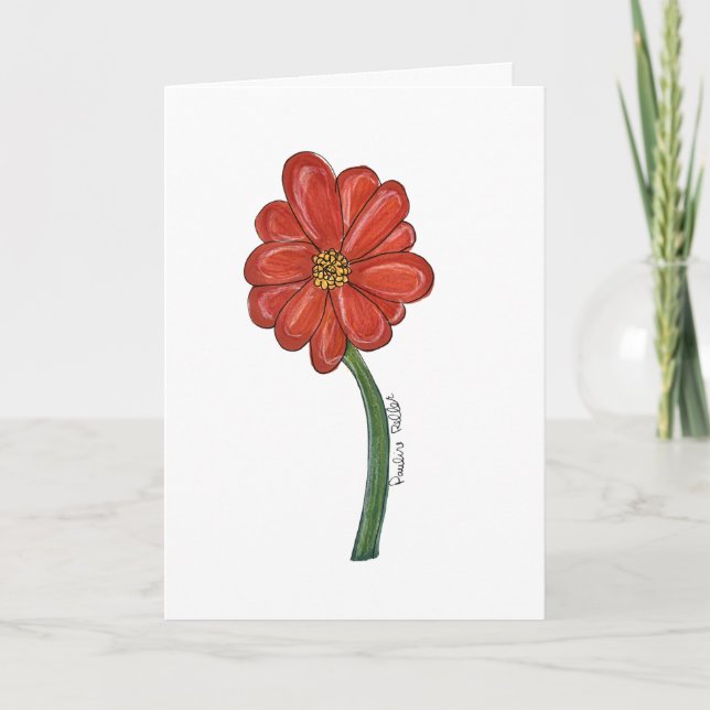 Red Flower Blank Karte (Vorderseite)