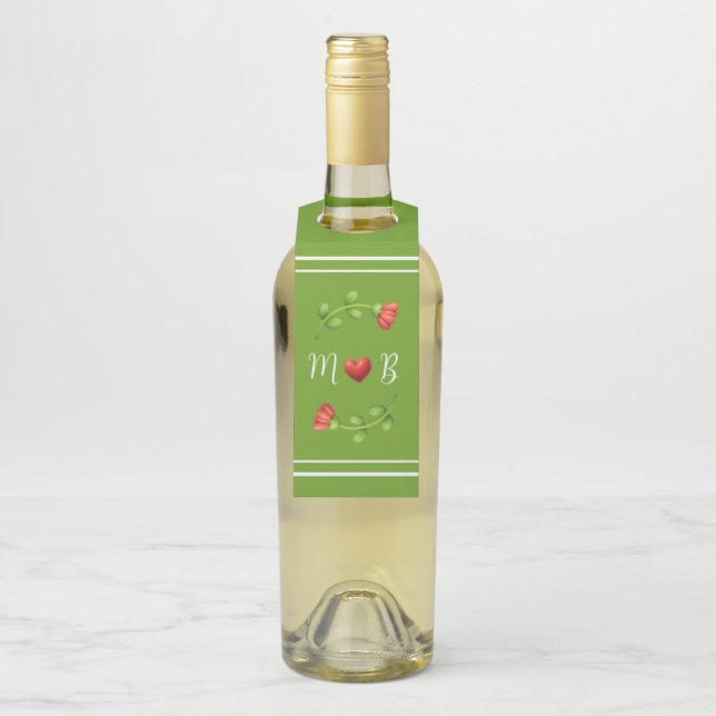 Red Flower Bottle Chiller – Personalized Wine Flaschenanhänger (Auf Flasche)