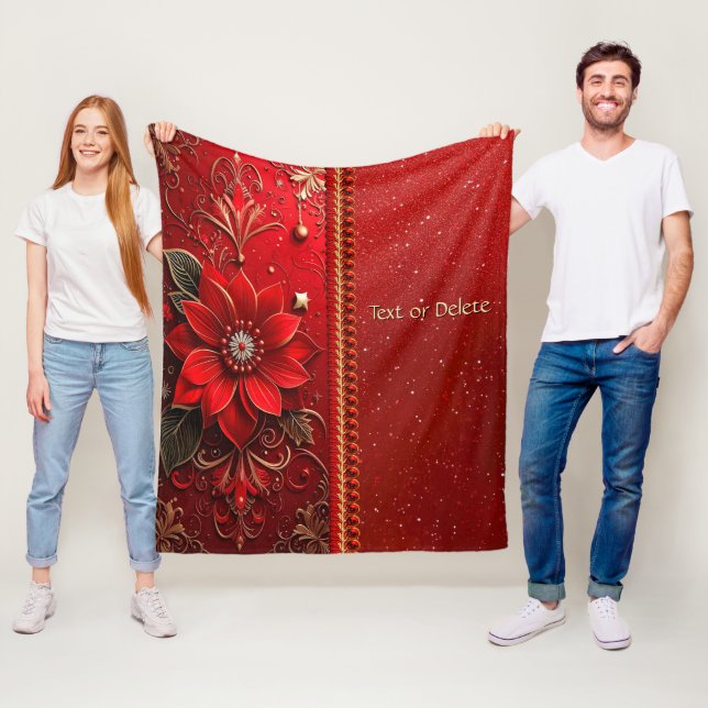 Red Flower Fleece Blanket (Beispiel)