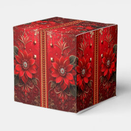 Red Flower Holiday Favor Box Geschenkschachtel