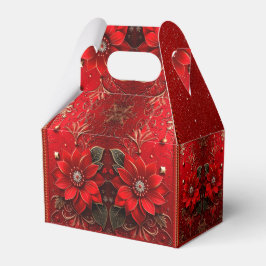 Red Flower Holiday Gift Box Geschenkschachtel