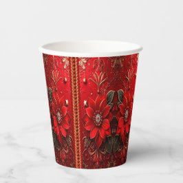 Red Flower Holiday Paper Cups Pappbecher