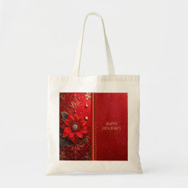 Red Flower Holiday Tote Bag Tragetasche
