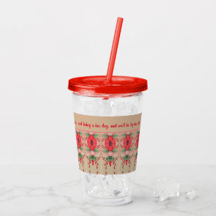 Red Flower mit Taupe Wedding Gast Acryltrinkbecher