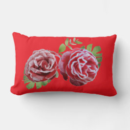 red flower pillow lendenkissen