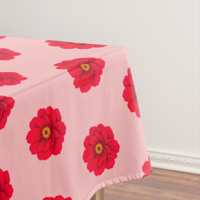 Red Flower Seamless Pattern Tablecloth Tischdecke (Beispiel)