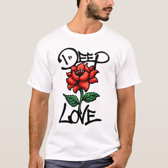 Red Flower streetwear T-Shirt (Vorderseite)
