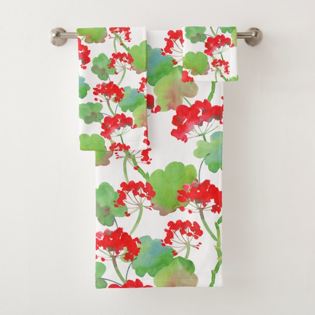 Red flowers badhandtuch set (Insitu)