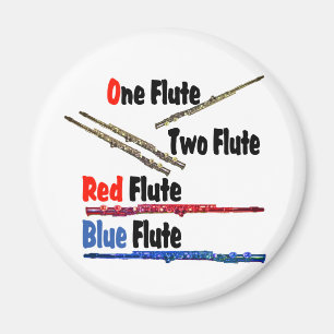 Red Flute Blue Flute Magnet