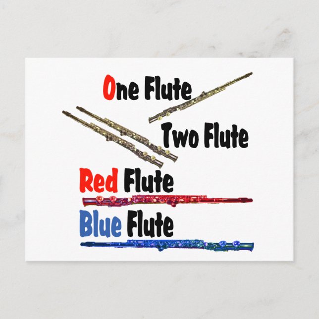 Red Flute Blue Flute Postkarte (Vorderseite)