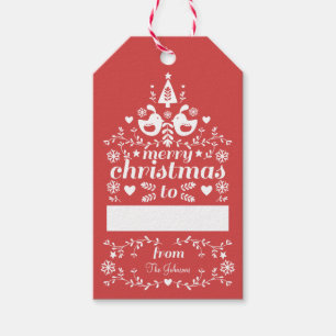 Red Folk Weihnachtsjubiläum Geschenkanhänger