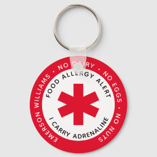 Red Food Allergy Alert Schlüsselanhänger