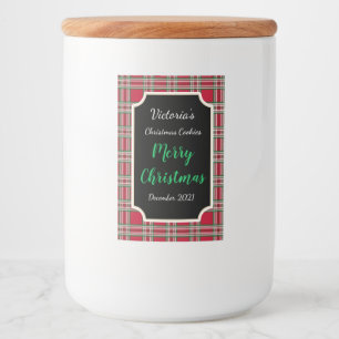 Red Food Jar Weihnachtskeks Labels Geschenkaufkleb Lebensmitteletikett