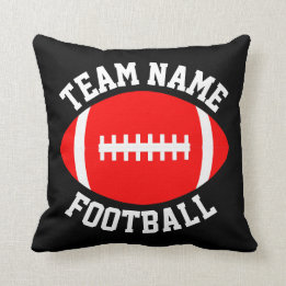 Red Football Custom Team Name Kids Room Sports Kissen