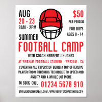 Red Football Helmet, Football Camp Werbung