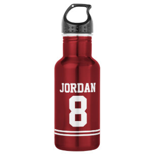 Red Football Jersey mit Individuelle Name und Anza Trinkflasche