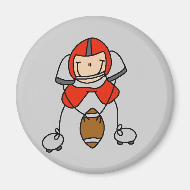 Red Football Player Tshirts und Geschenke Magnet (Vorne)