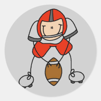 Red Football Player Tshirts und Geschenke Runder Aufkleber