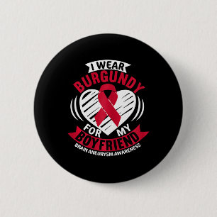 Red for Boyfriend Brain Aneurysm Awareness Graphic Button