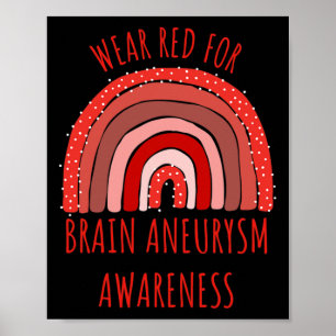 Red for Brain Aneurysm Awareness Brain Aneurysm Poster