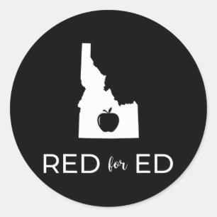 Red for Ed Idaho Öffentliche Bildung 2 Runder Aufkleber