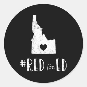 Red for Ed Idaho Public Bildung 6 Runder Aufkleber