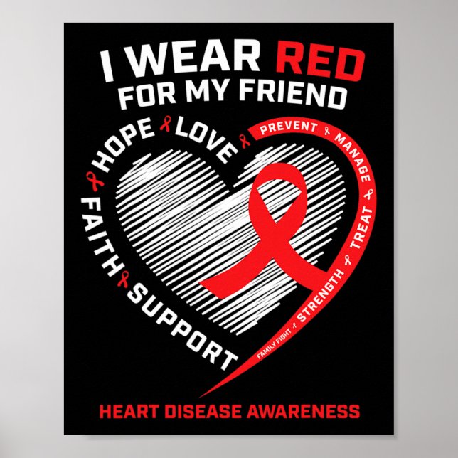 Red for My Friend Heart Disease Awareness Gif Poster (Vorne)