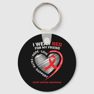 Red for My Friend Heart Disease Awareness Gif Schlüsselanhänger