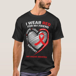 Red for My Friend Heart Disease Awareness Gif T-Shirt